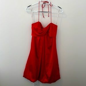 Morgan and Co red silk dress